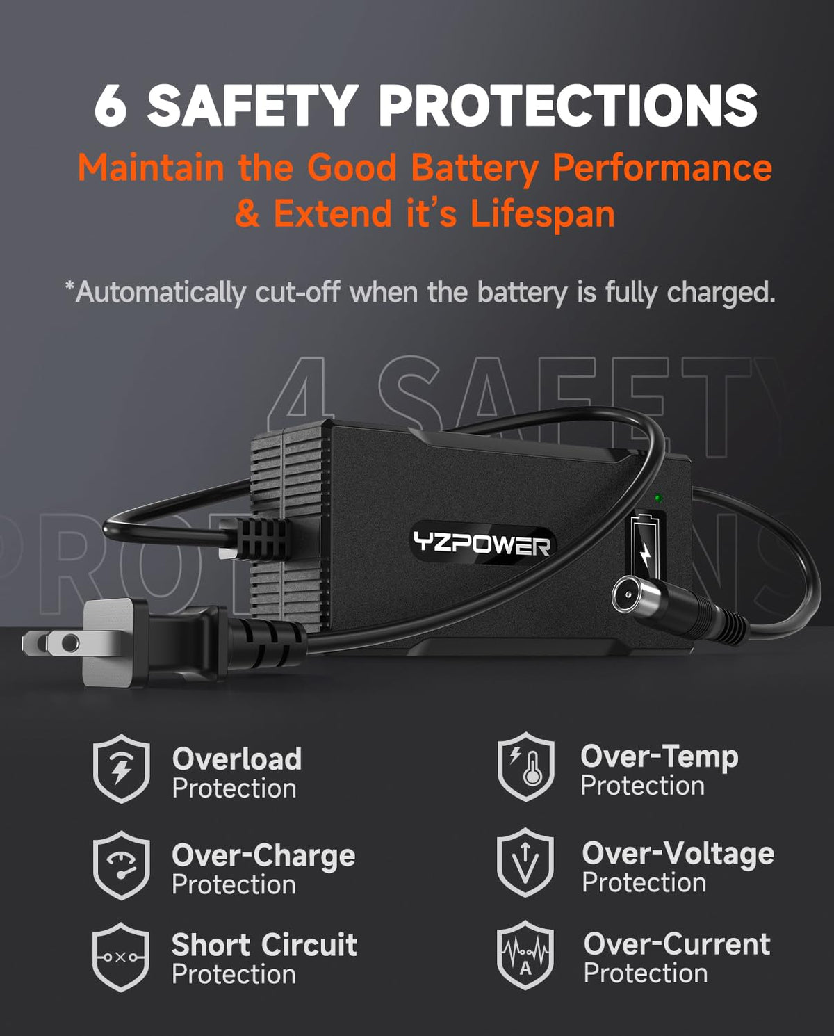 42V 5A Scooter Charger RCA Round Charging Port J309979