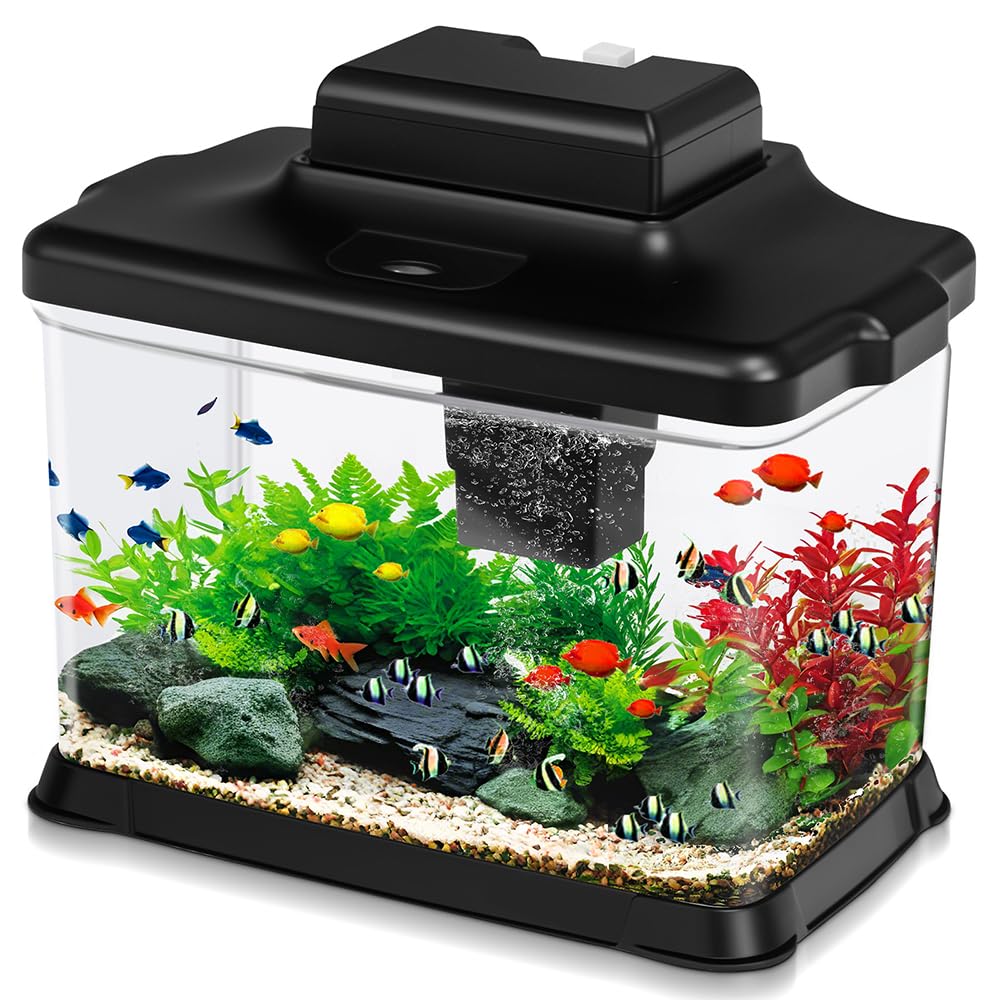 1.6 Gallon Ultra-Clear Aquarium Starter Kit with LED Lighting and Filter J30867