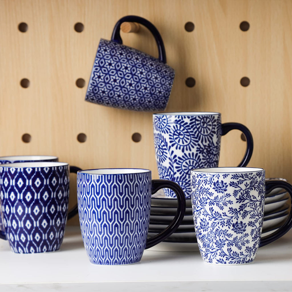 Ceramic Coffee Mugs Set 16 oz + Dinnerware Sets 12-Pieces N6671