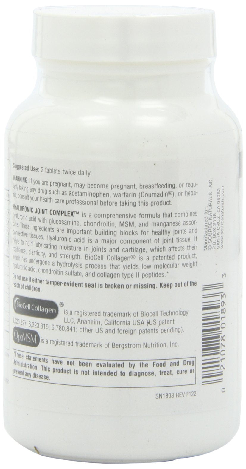 Hyaluronic Joint Complex 60 Tablets W1162