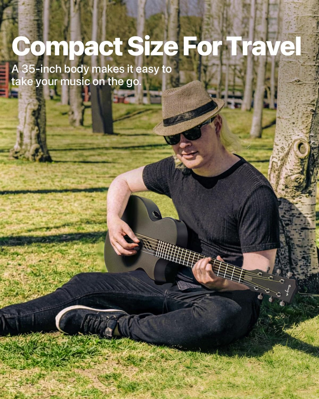 Carbon Fiber 35-Inch Smart Acoustic-Electric Travel Guitar N88303