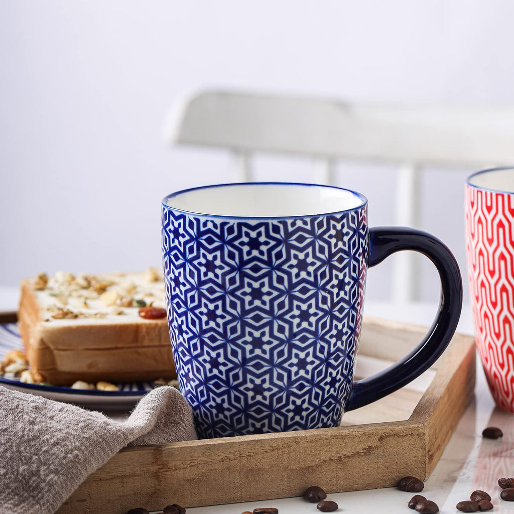 Ceramic Coffee Mugs Set 16 oz + Dinnerware Sets 12-Pieces N6671