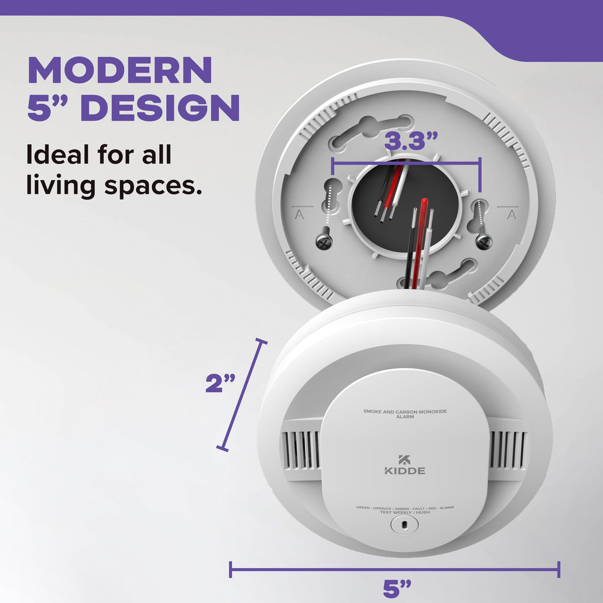 Hardwired Smoke & Carbon Monoxide Detector, 2 Pack C39107
