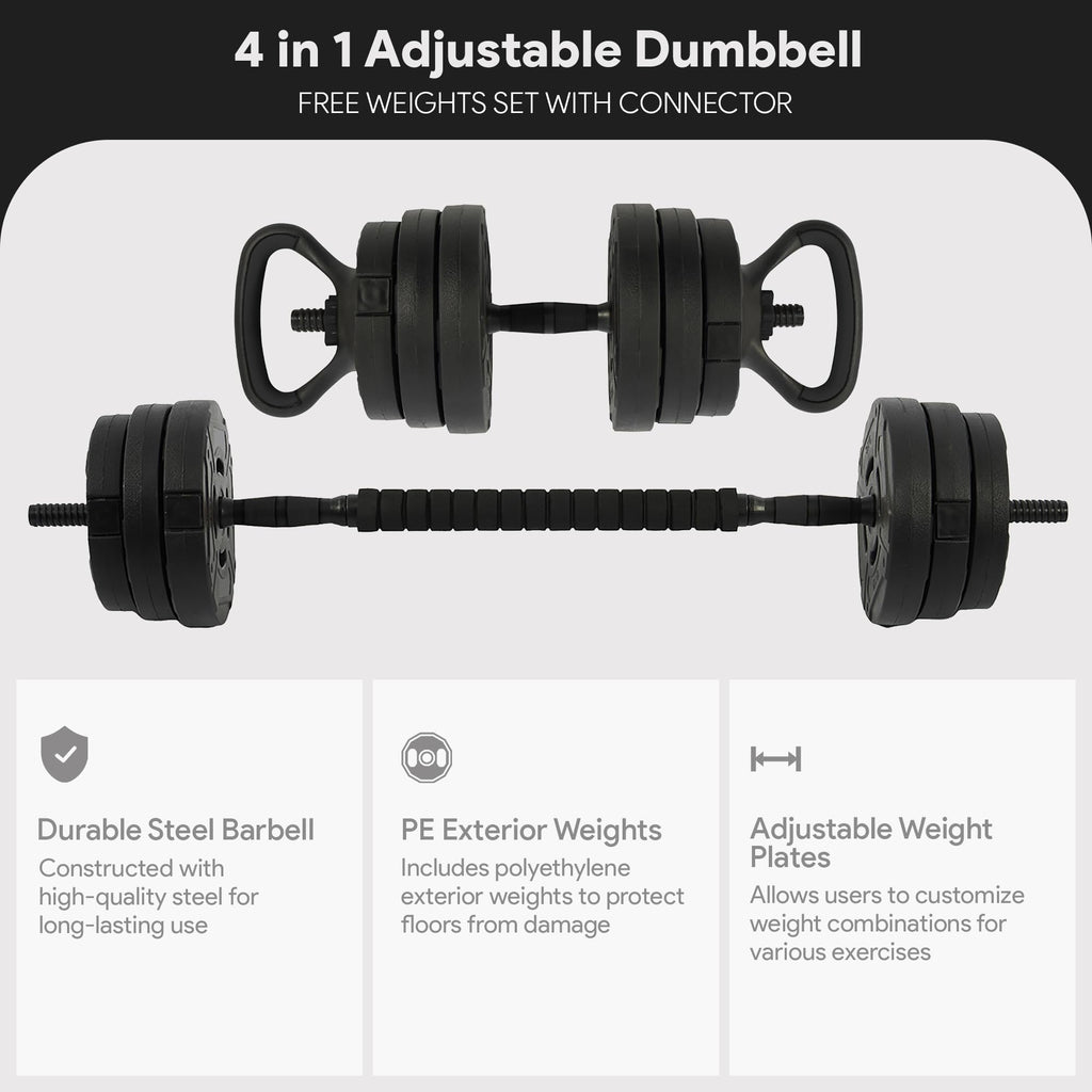 Adjustable Dumbbell Set 60 Lbs Black X887926