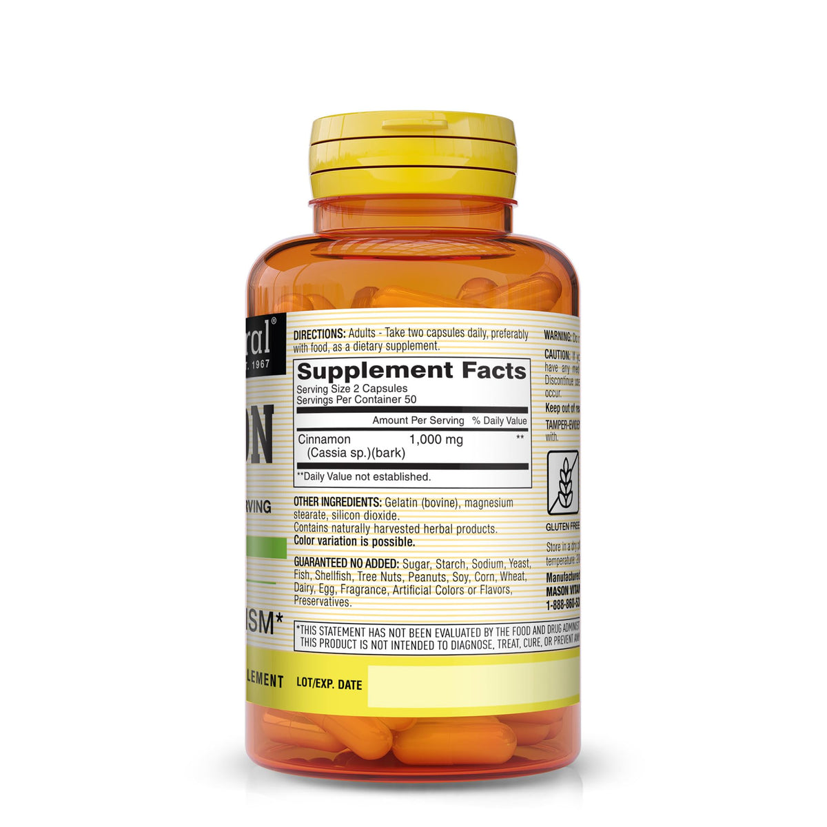 Cinnamon 1000 mg Dietary Supplement Capsules P5029