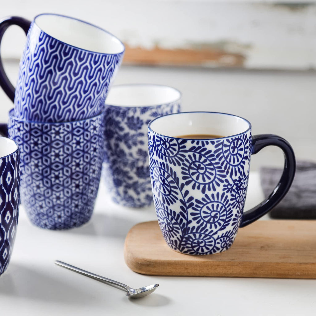 Ceramic Coffee Mugs Set 16 oz + Dinnerware Sets 12-Pieces N6671