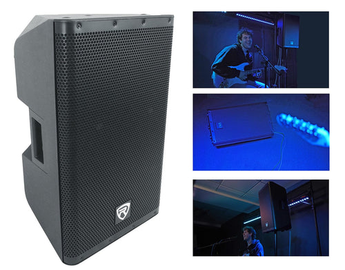 12" Active Powered Speaker with 2-Channel Mixer, 2-Pack H8185