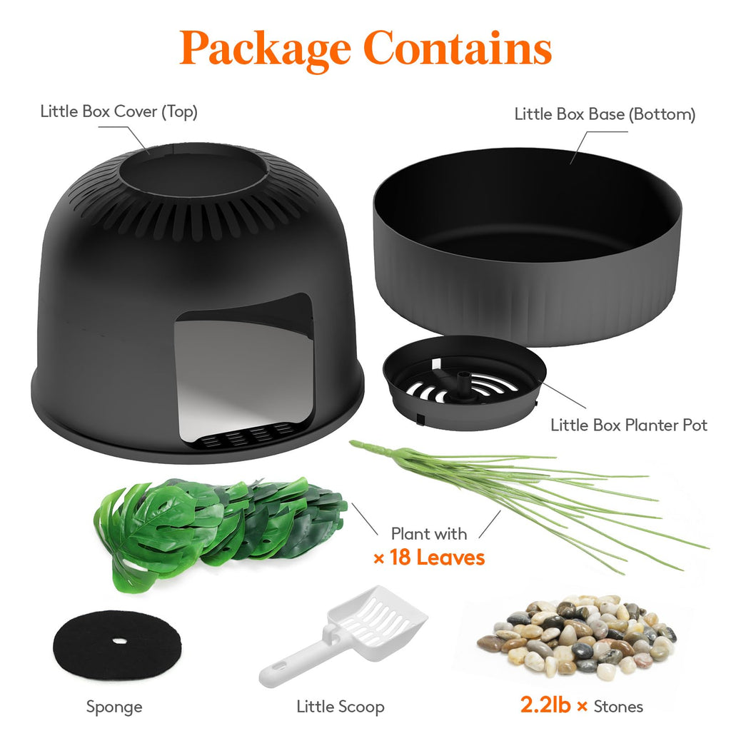 Black Cat Litter Box with Scoop W4320