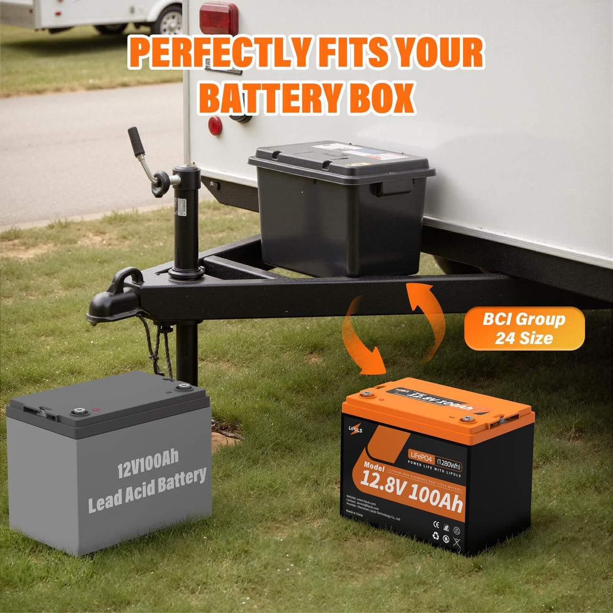 12.8V 100Ah LiFePO4 Deep Cycle Battery E77711
