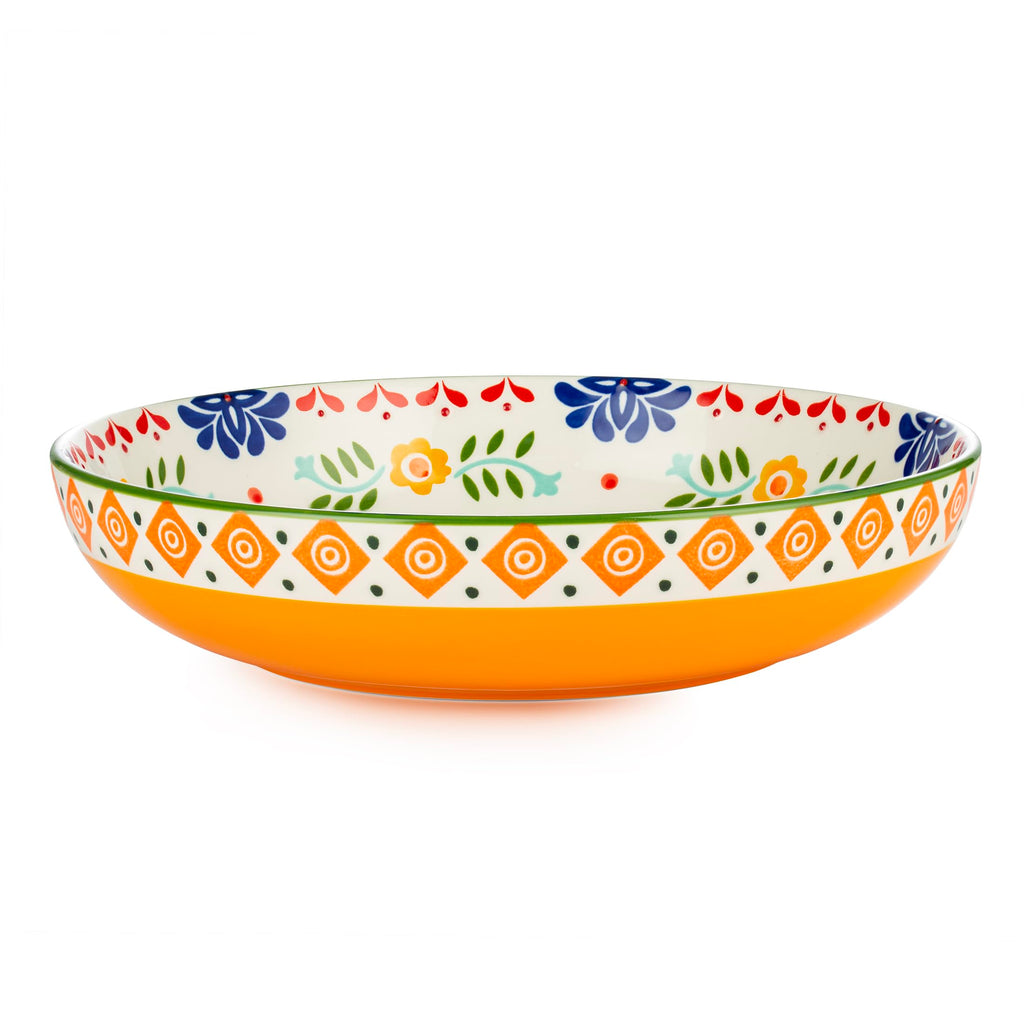 36 OZ Shallow Ceramic Dinner Bowls Set of 4 L580