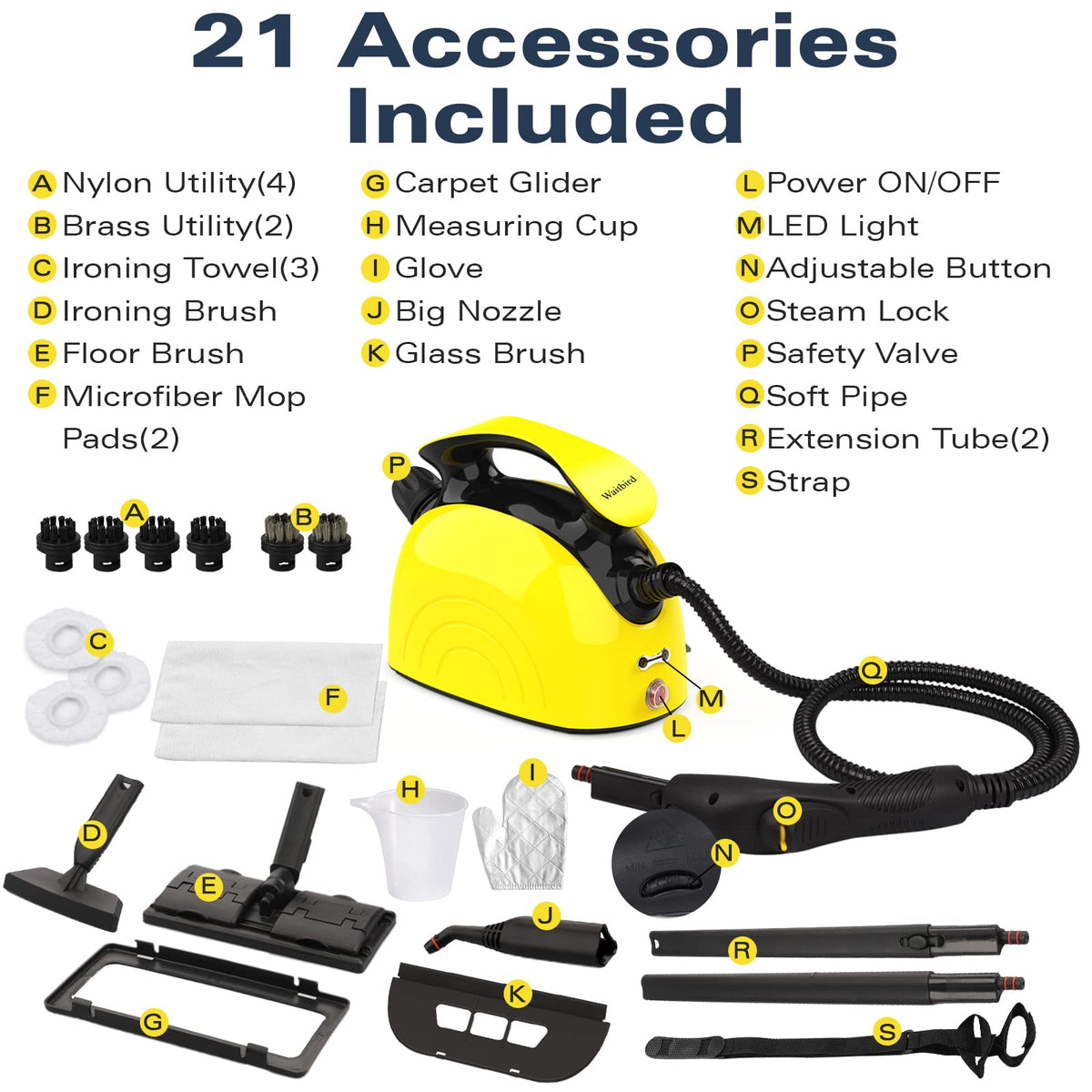 Multipurpose Steam Cleaner with 21 Accessories W117