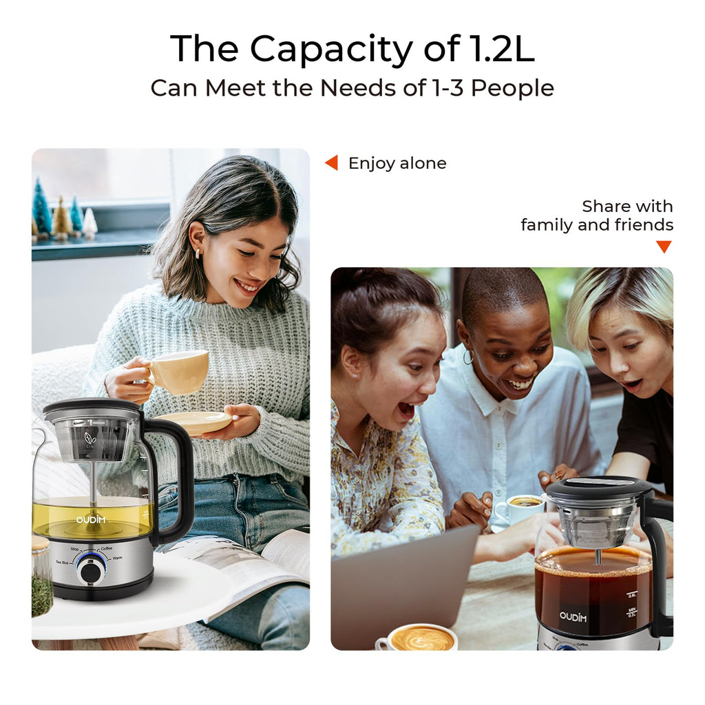 1.2L Glass Stainless Steel Drip Coffee Maker E176993