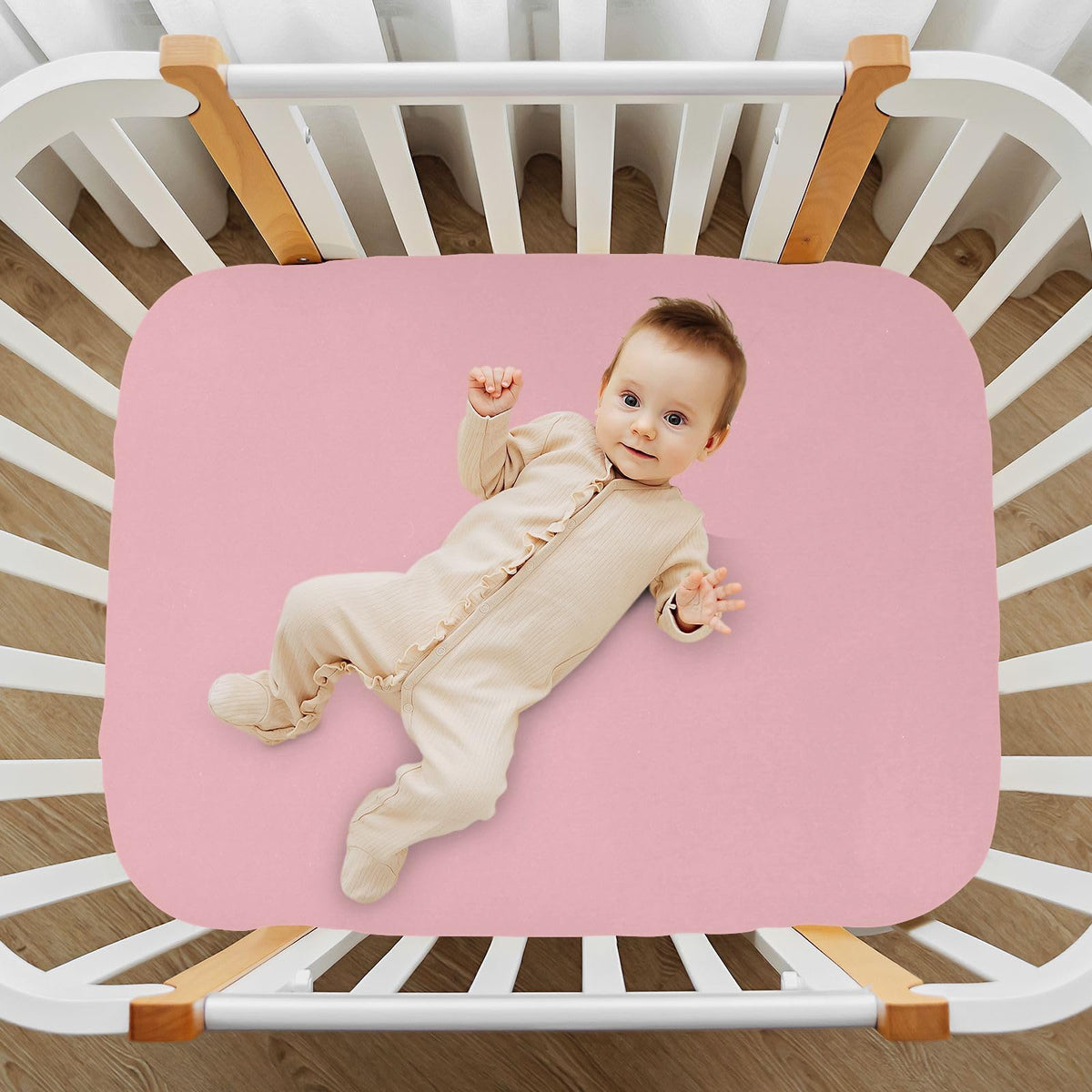 Pink Fitted Crib Sheet Microfiber F5045