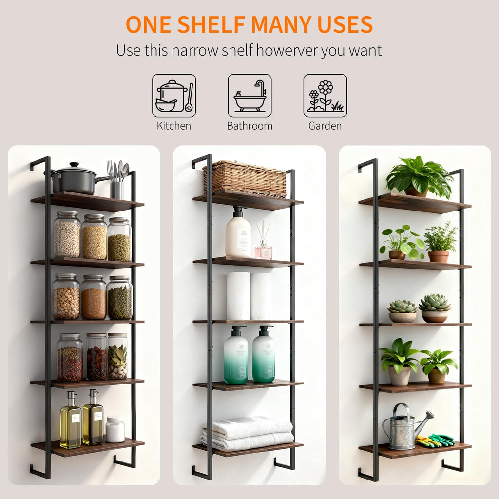 5 Tier Wall Mounted Bookshelf N8616