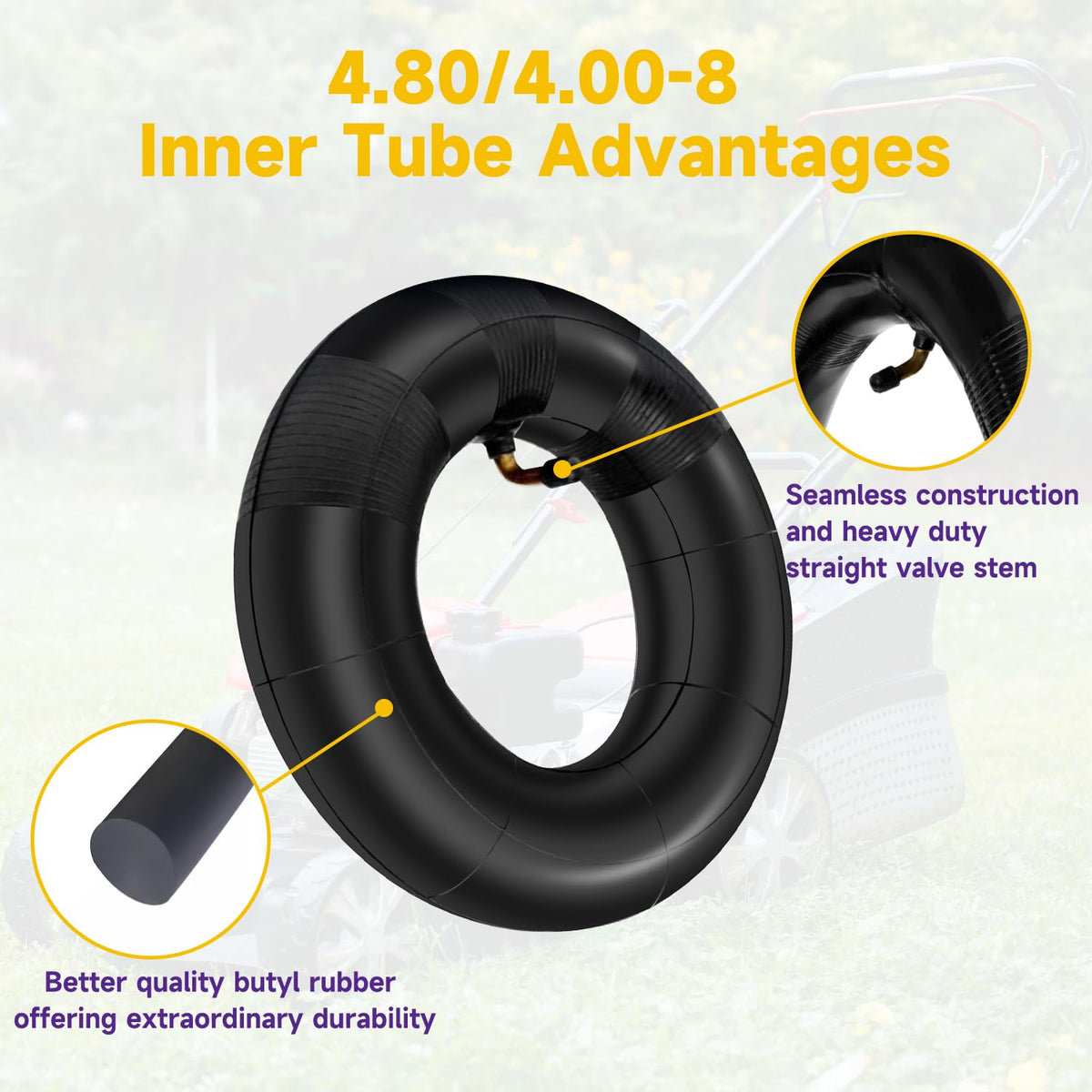 4.80/4.00-8 Inner Tube with TR87 Bent Valve 1 Pcs R1885