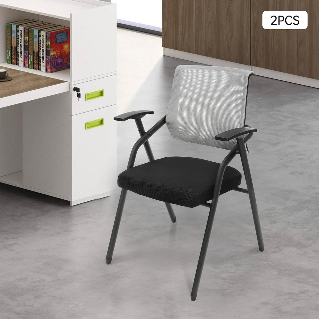 Grey Mesh Back Stacking Arm Chairs X90232