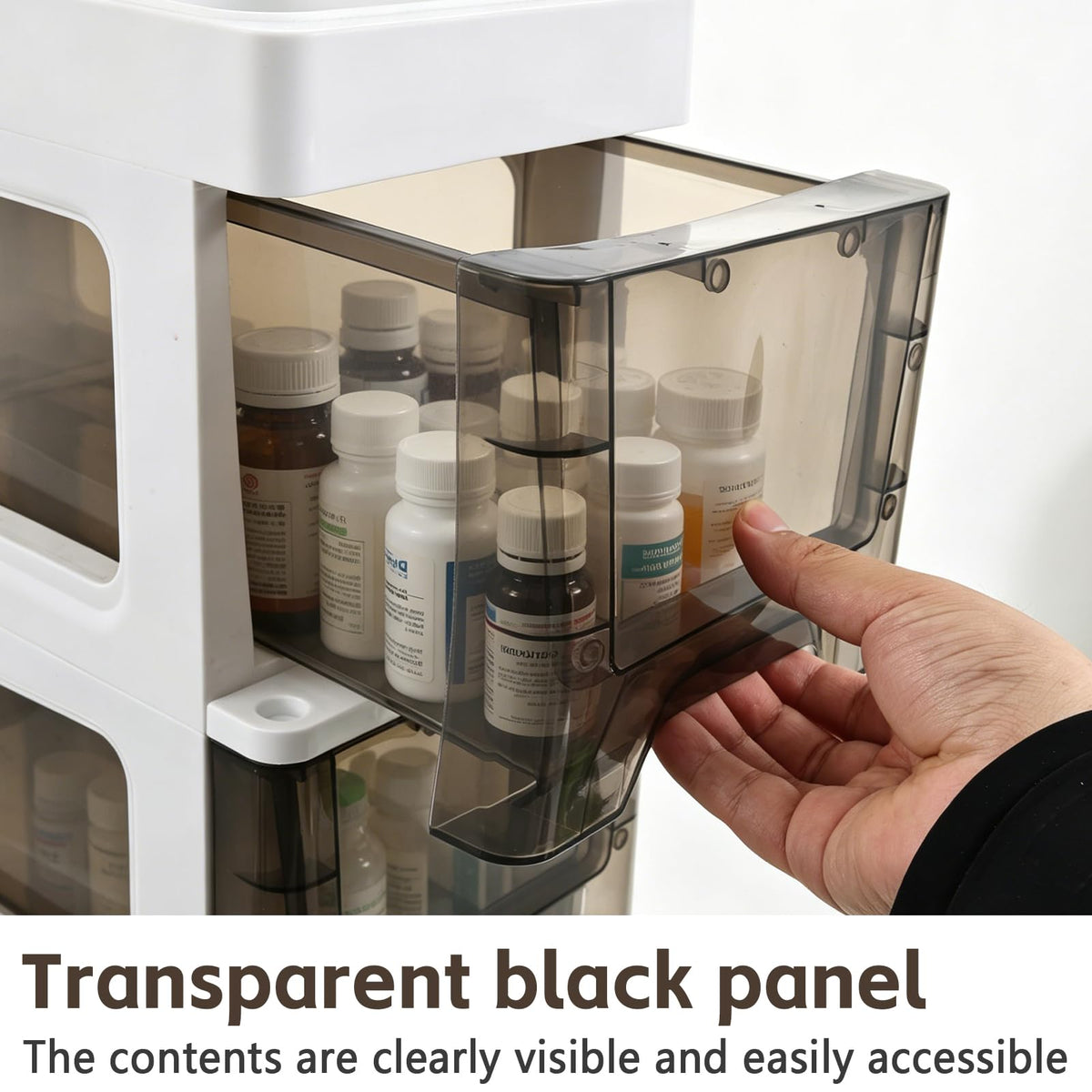 3 Drawer Narrow Plastic Storage Cart with Wheels X37779