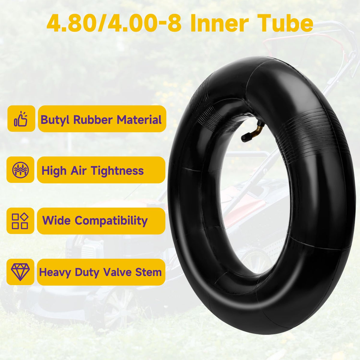 4.80/4.00-8 Inner Tube with TR87 Bent Valve 1 Pcs R1885