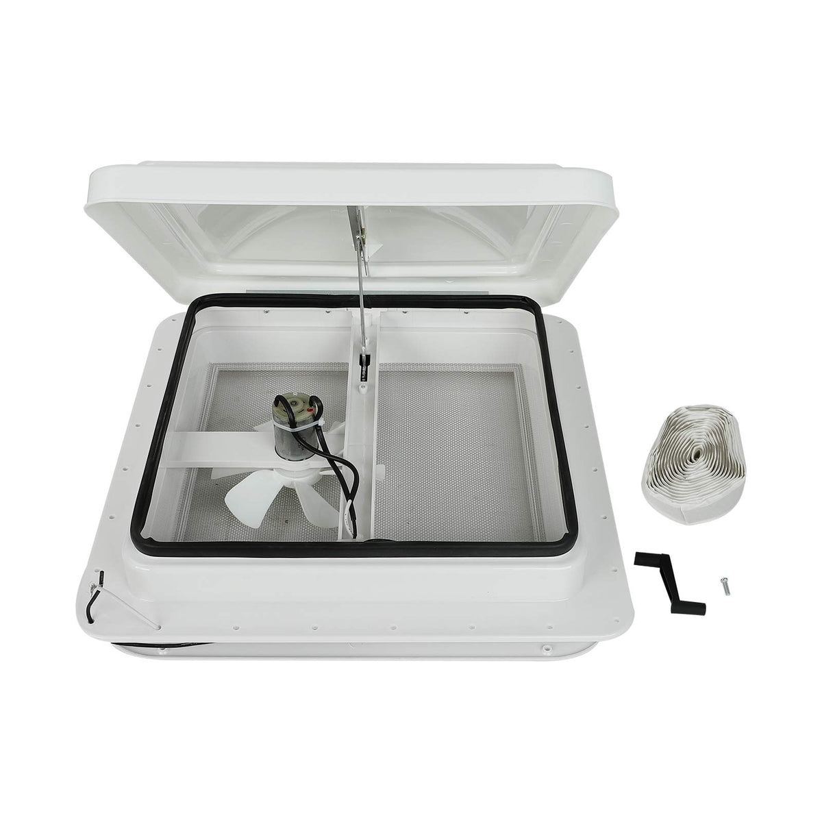 14" RV Roof Vent with 12V Fan White Lid Z65609