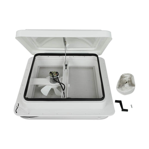 14" RV Roof Vent with 12V Fan White Lid Z65609