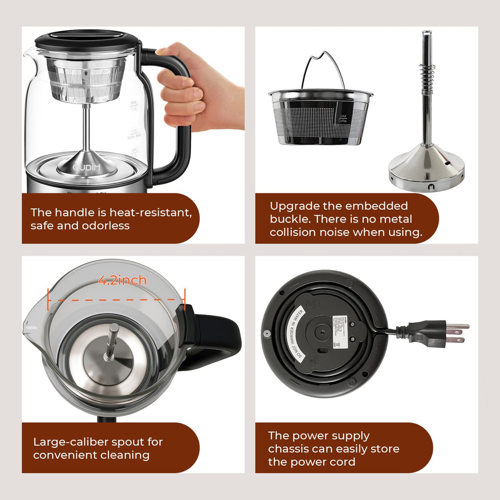1.2L Glass Stainless Steel Drip Coffee Maker E176993