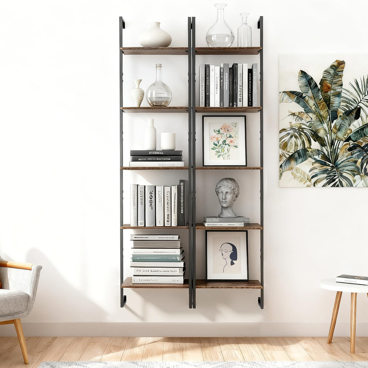 5 Tier Wall Mounted Bookshelf N8616