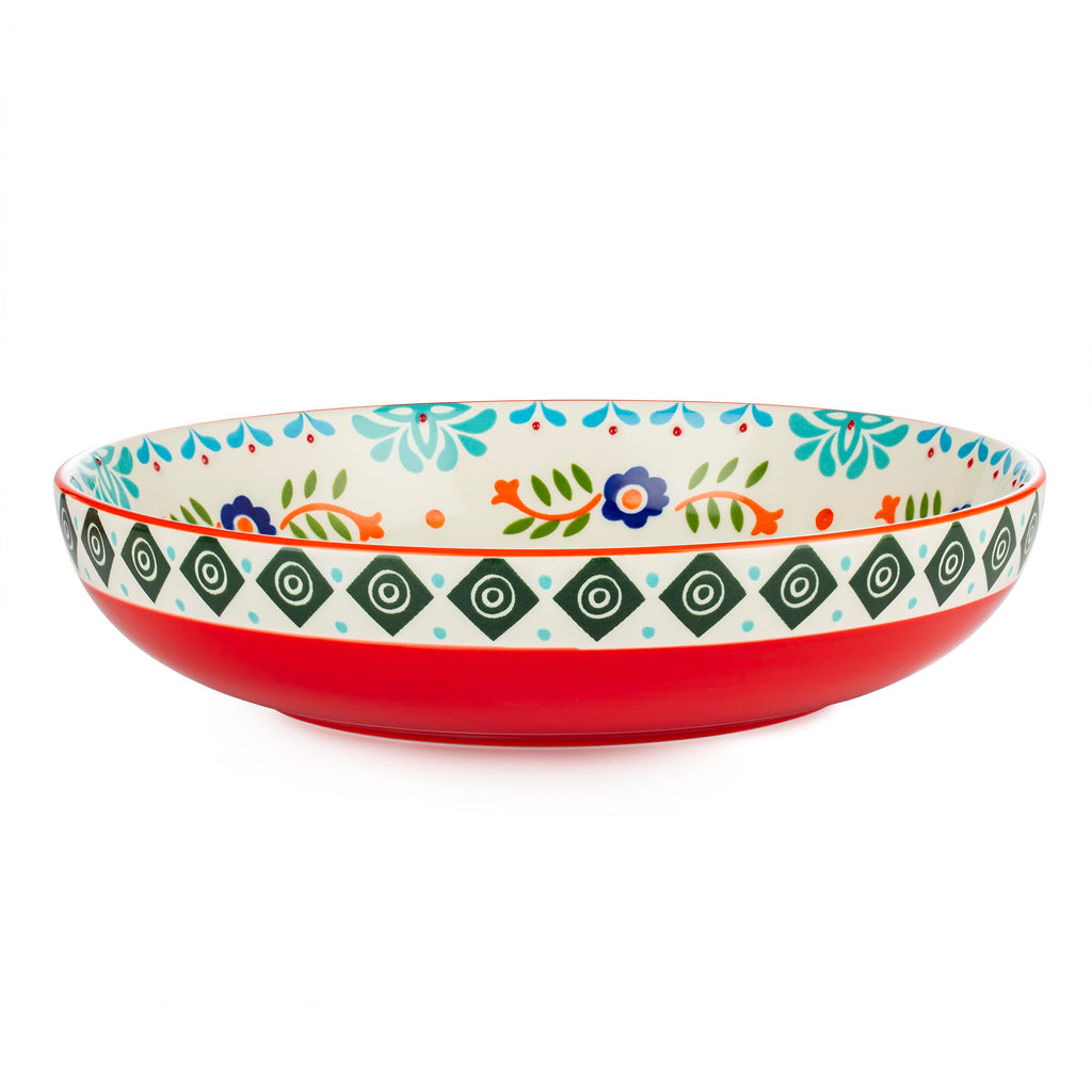 36 OZ Shallow Ceramic Dinner Bowls Set of 4 L580