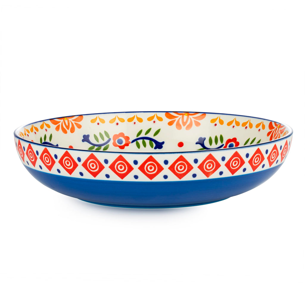36 OZ Shallow Ceramic Dinner Bowls Set of 4 L580