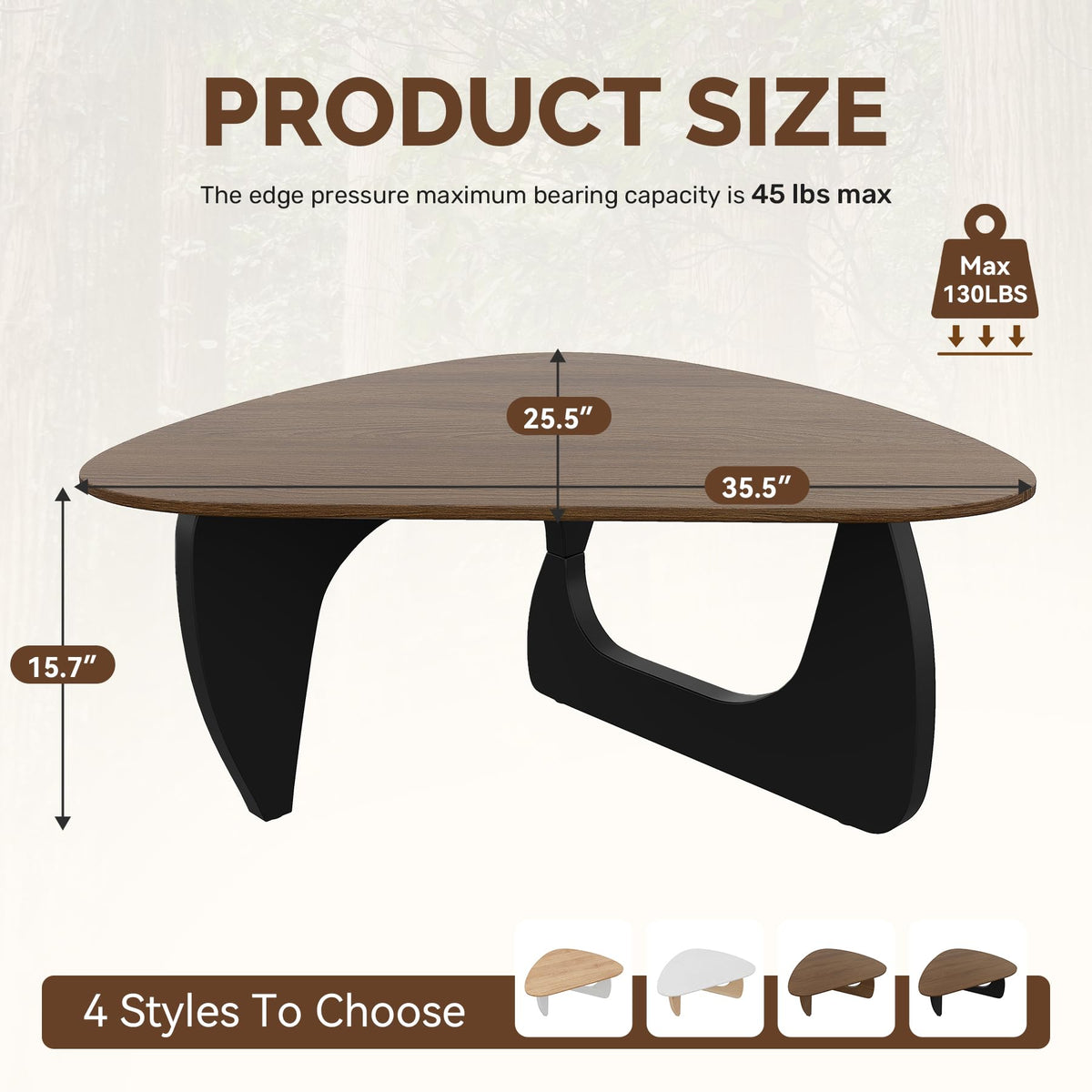 Wood Coffee Table with Wooden Top & Unique Base F5068