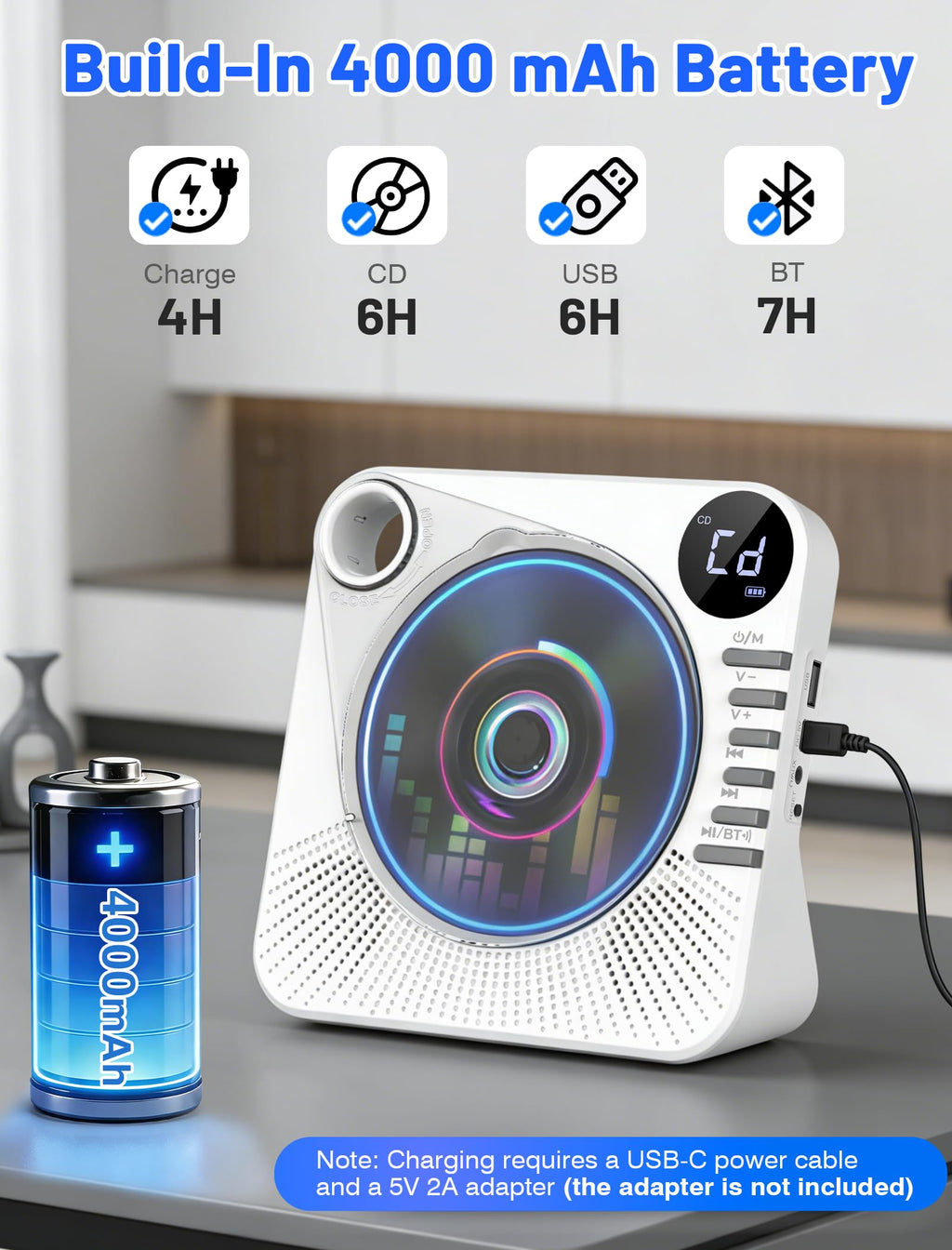 Portable CD Player with Speakers O5094