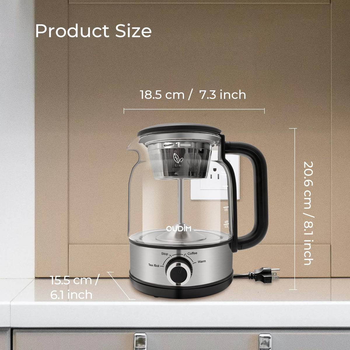 1.2L Glass Stainless Steel Drip Coffee Maker E176993