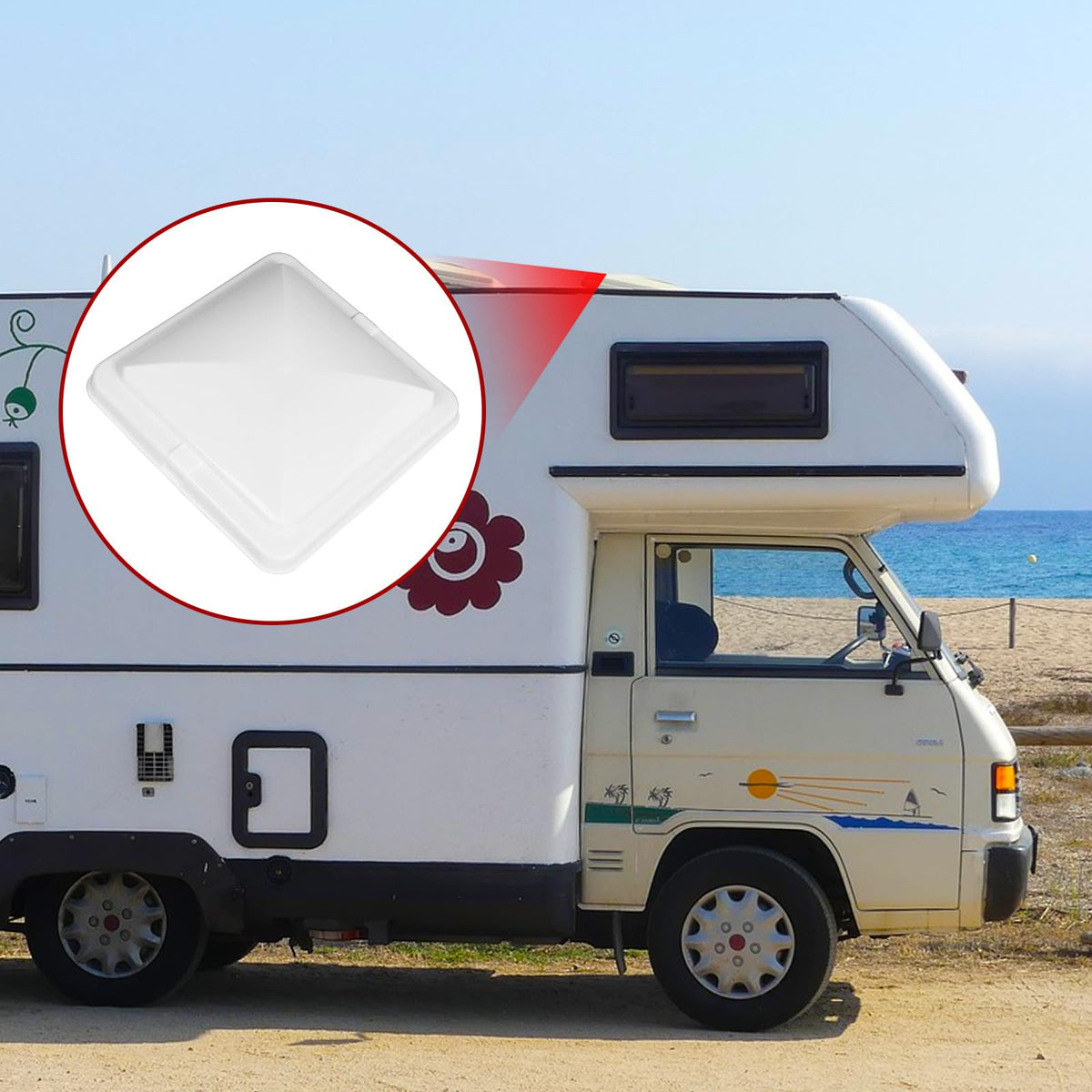 2 Pack 14 Inch White RV Vent Covers J38325