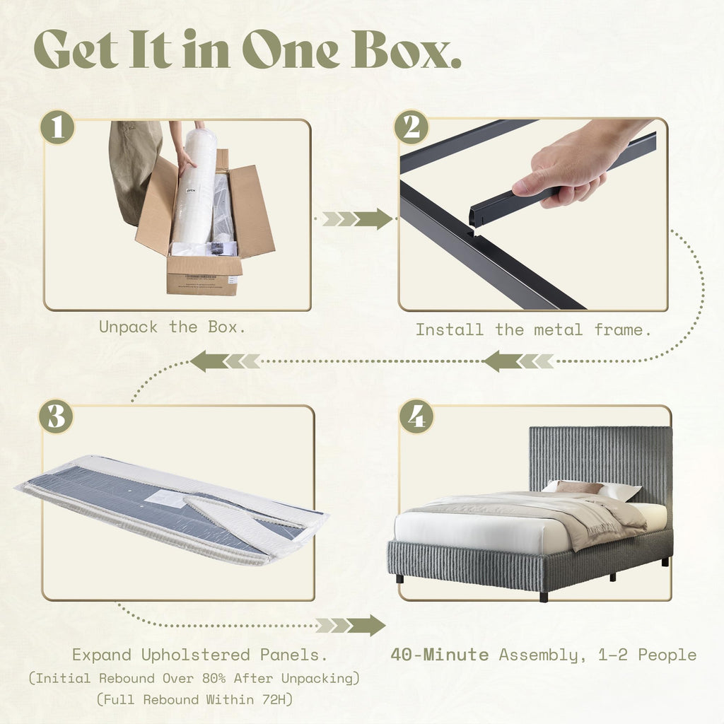 Upholstered Bed Frame with Headboard X16599