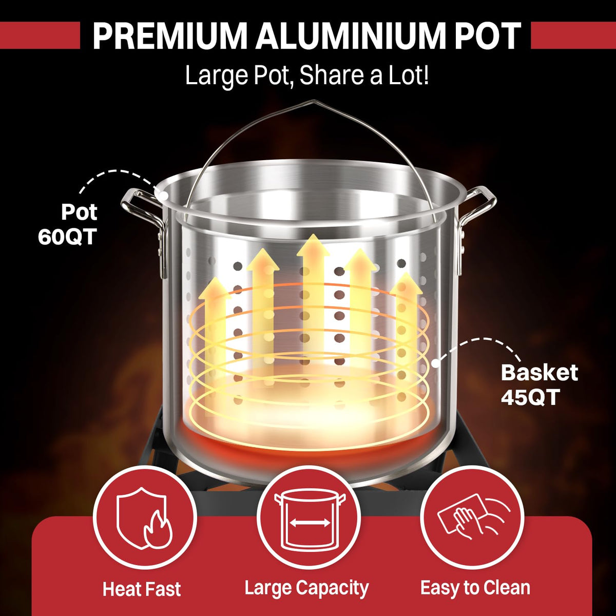 60QT Crawfish Boiler with Dustproof Cover K836627