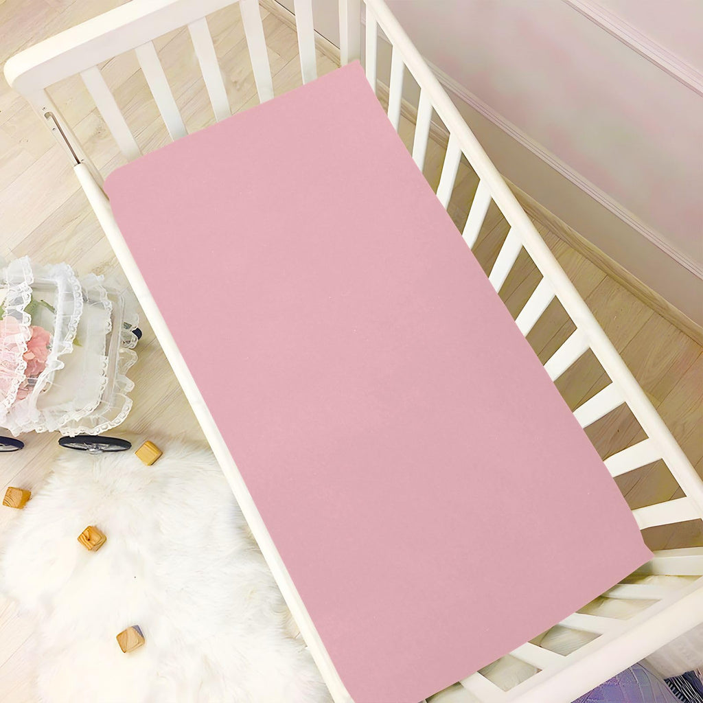 Pink Fitted Crib Sheet Microfiber F5045