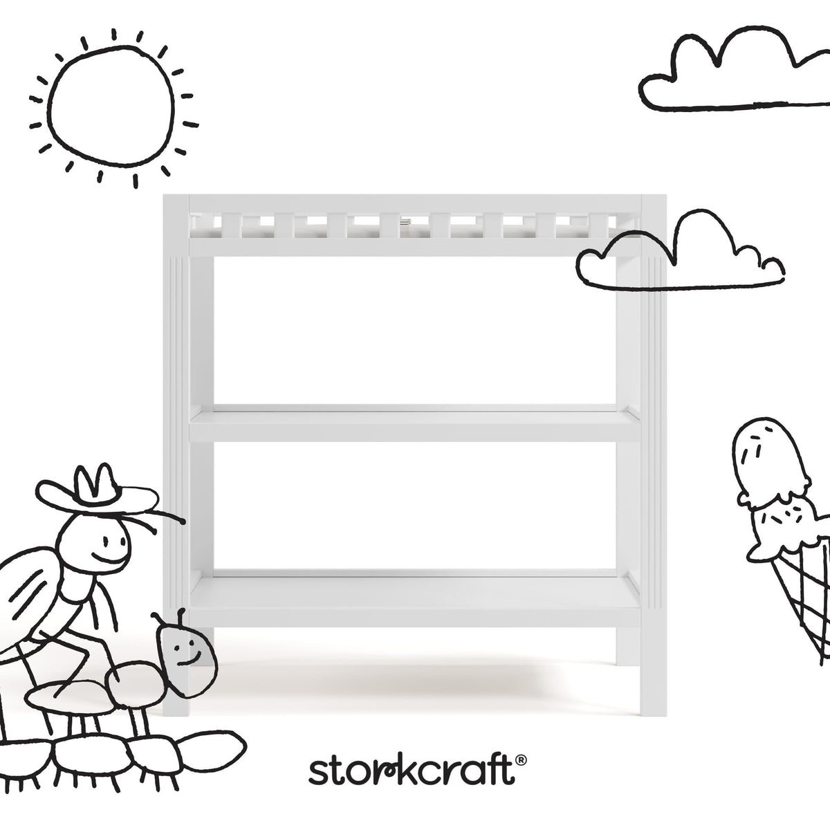 White Changing Table X8629