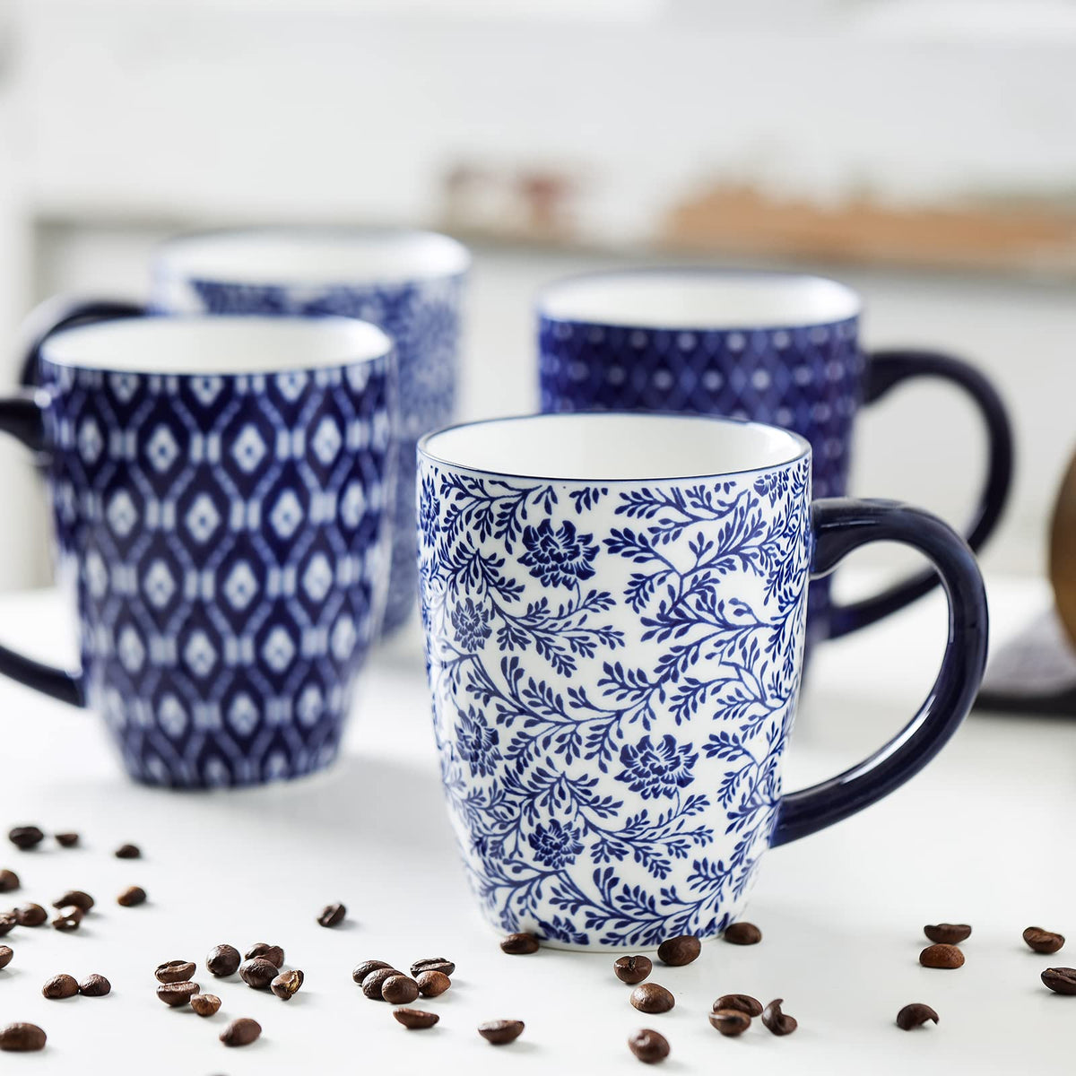 Ceramic Coffee Mugs Set 16 oz + Dinnerware Sets 12-Pieces N6671