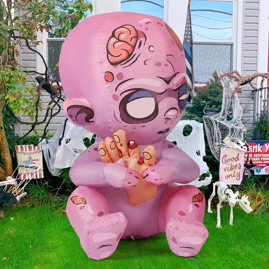 3 FT Halloween Inflatables Zombie with Built-in LEDs N1081