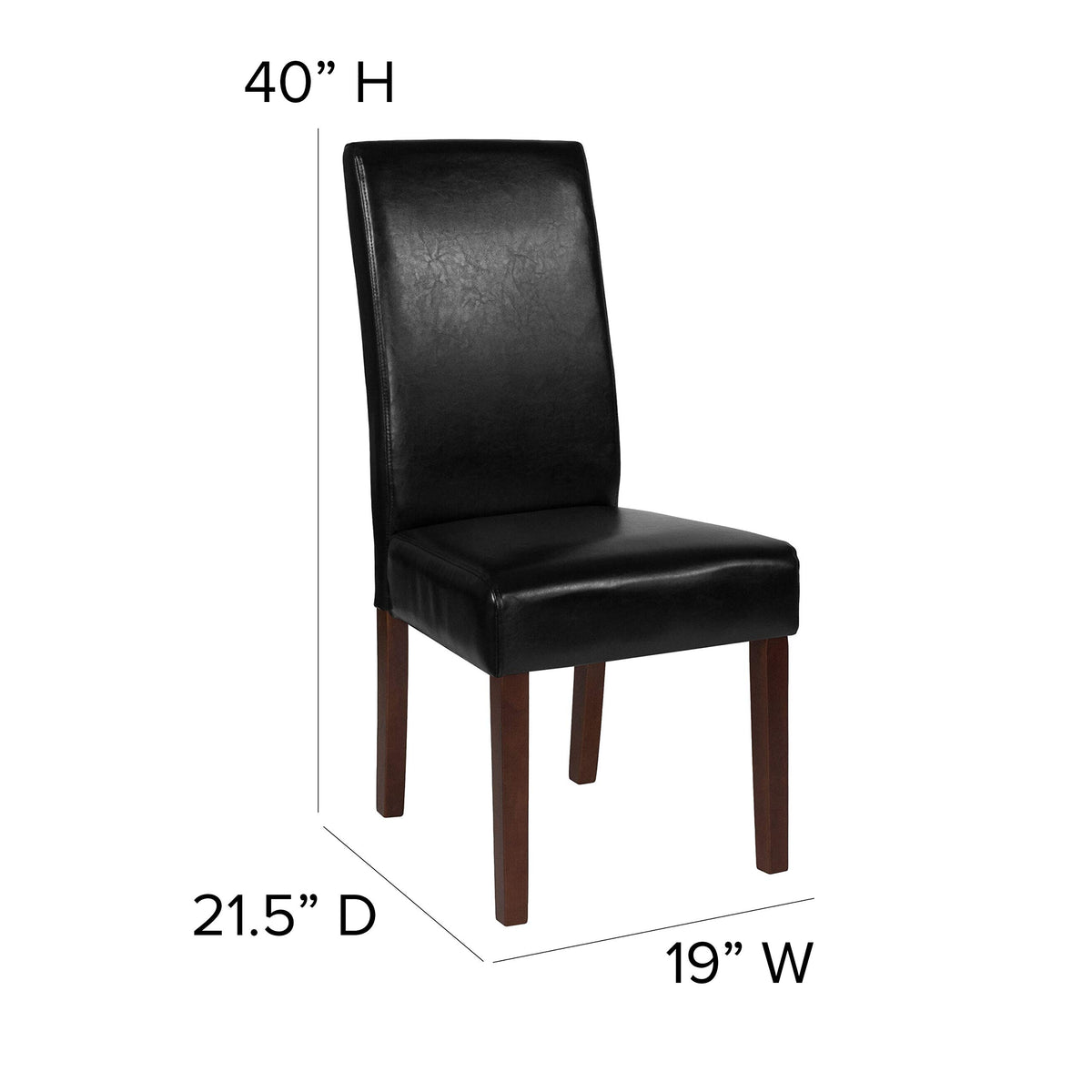 Black Faux Leather Parsons Chair M14192