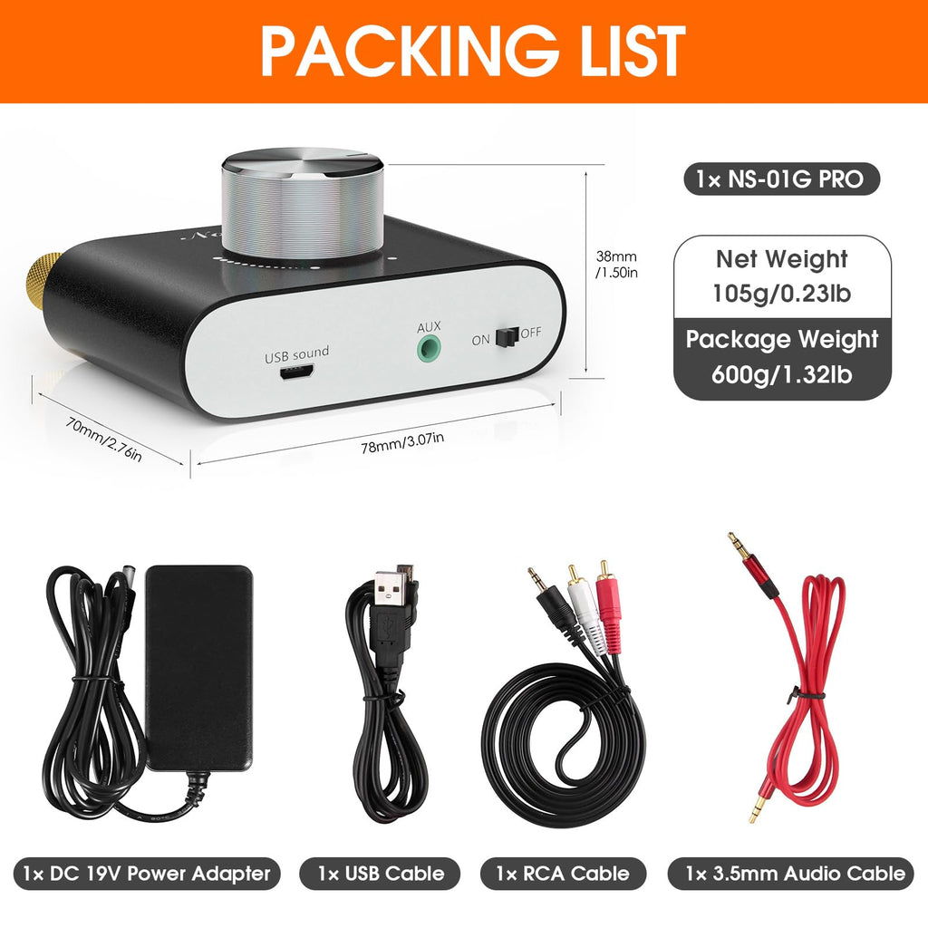 Mini Bluetooth 5.0 Stereo Power Amplifier 50W×2 Black G843070