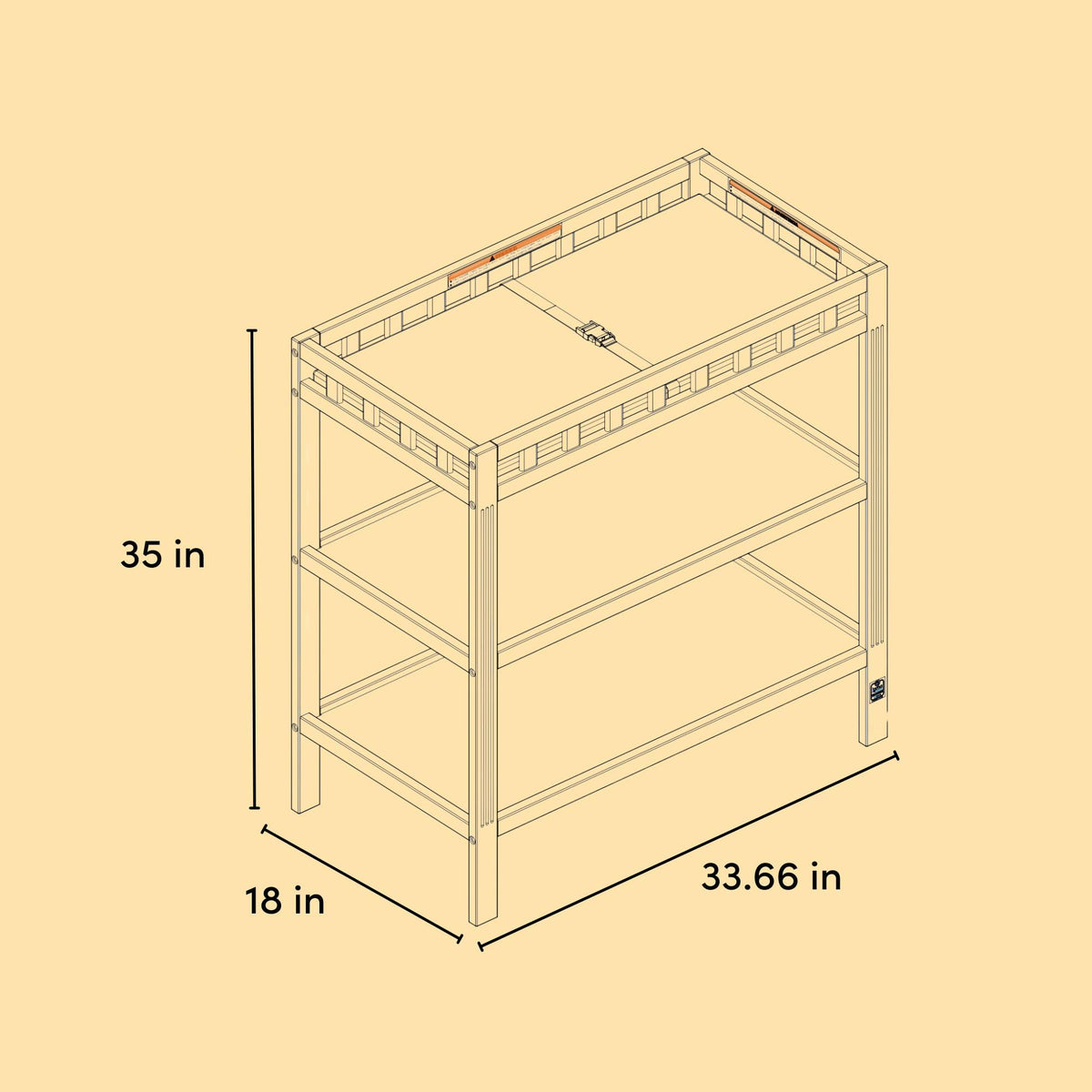 White Changing Table X8629