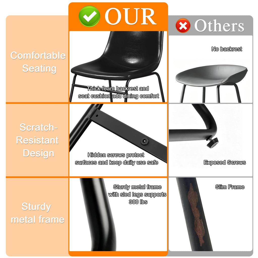 Faux Leather Bar Stools Set of 2 P578
