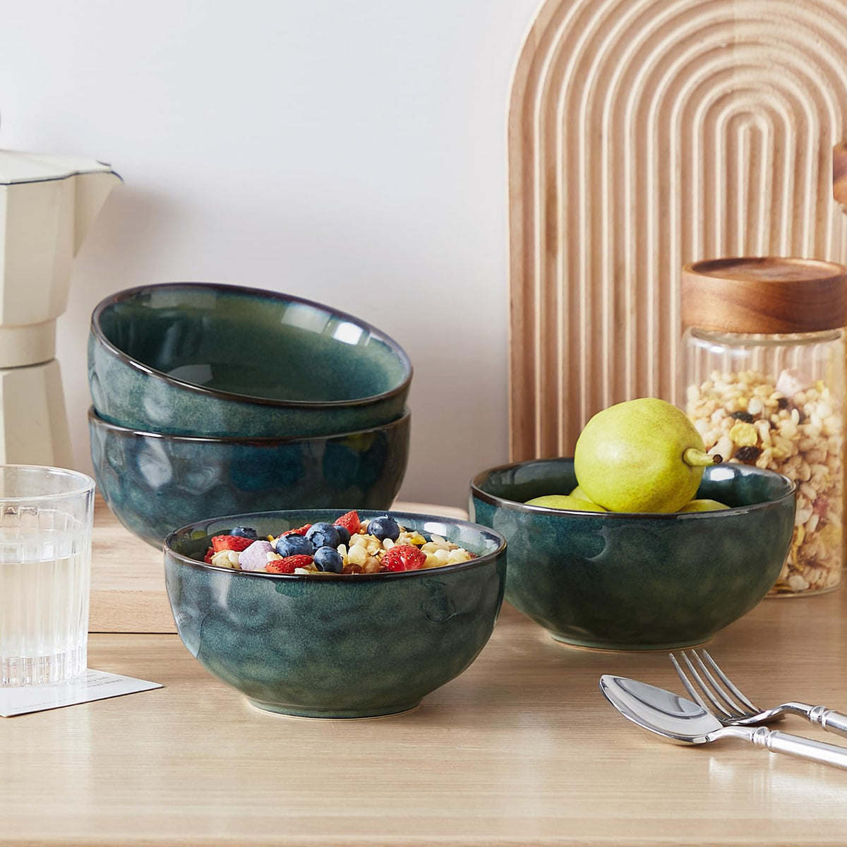 Ceramic Green Bowls Set of 4 S9639