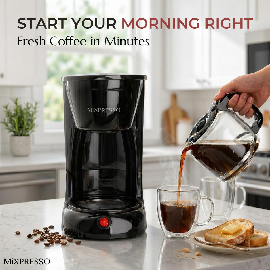 12 Cup Drip Coffee Maker with Reusable Filter, Black O8153