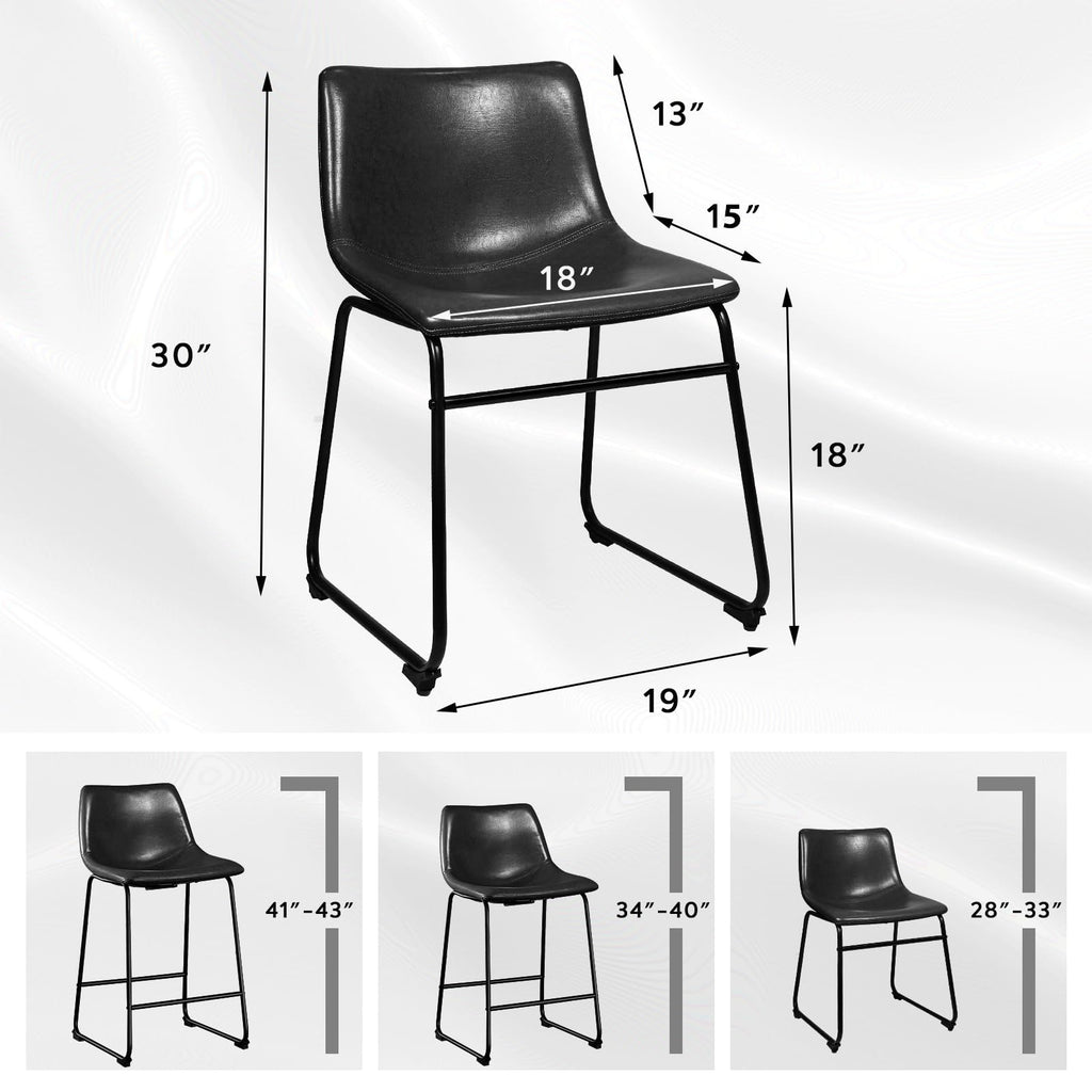 Faux Leather Bar Stools Set of 2 P578