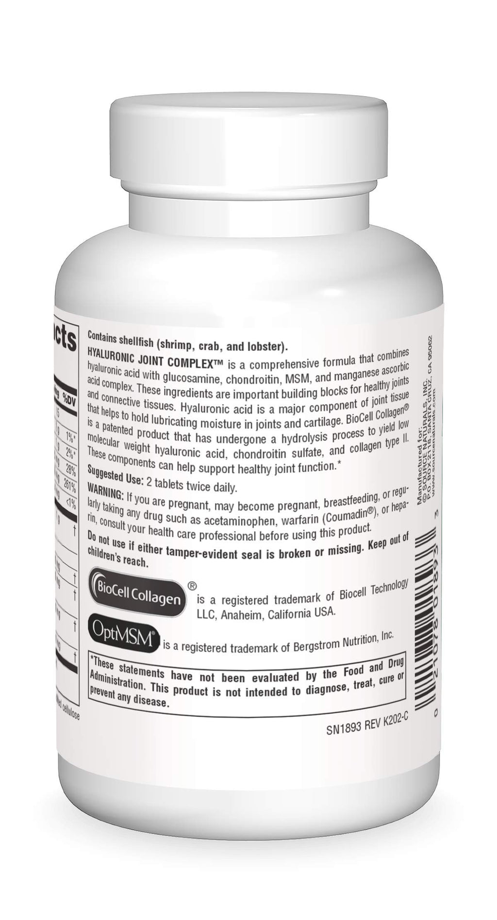 Hyaluronic Joint Complex 60 Tablets W1162