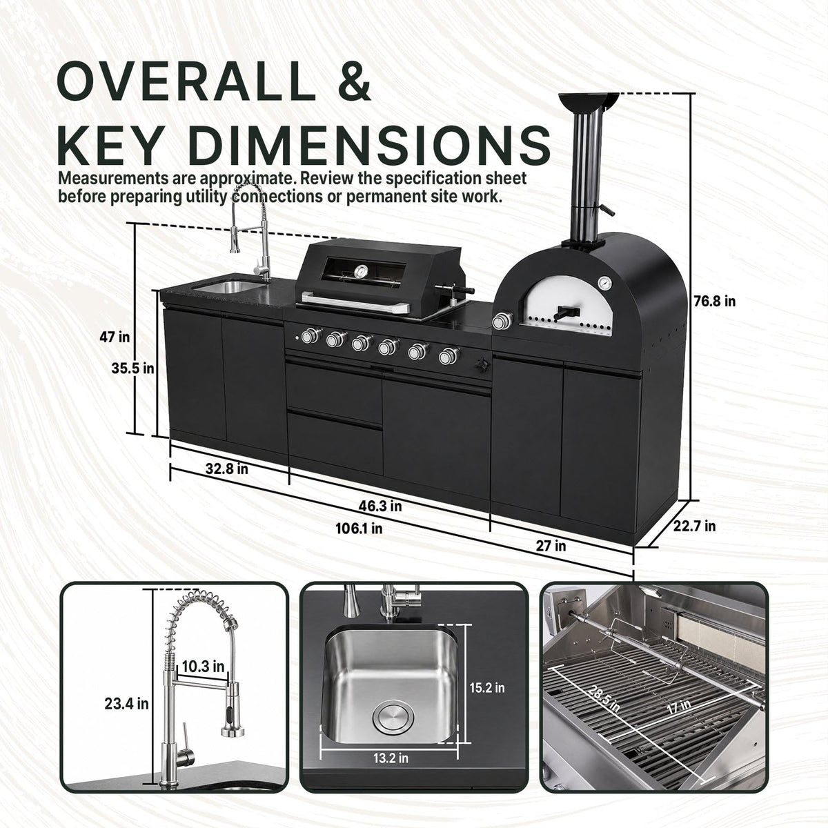 106" Propane BBQ Grill with Pizza Oven A670412