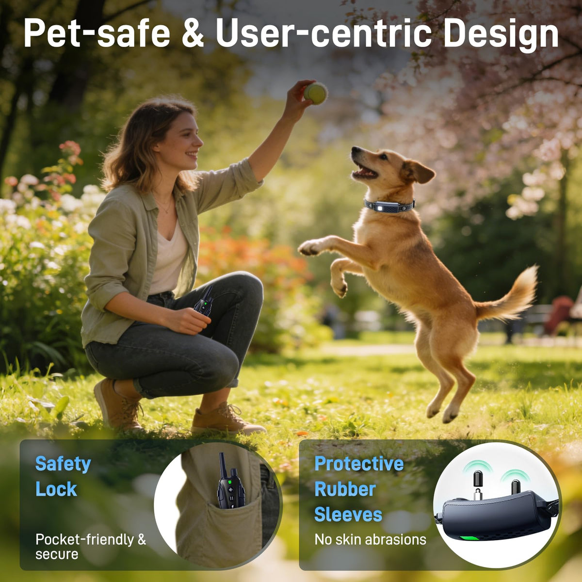 Waterproof Rechargeable Dog Training Collar with Remote W11528