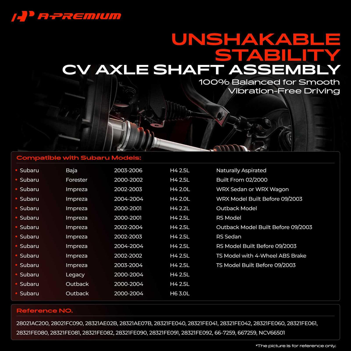 Front CV Axle Shaft Assembly M854