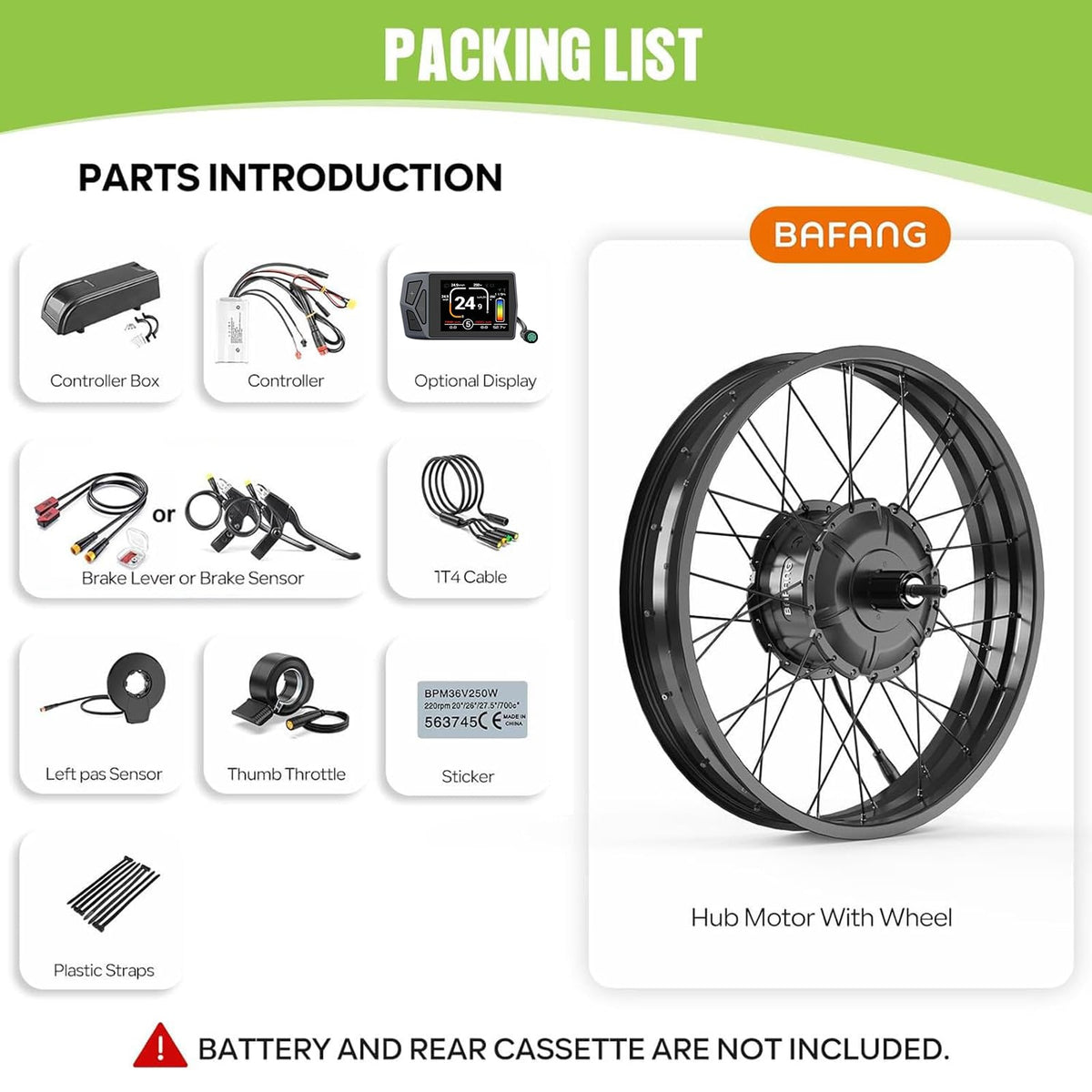 20" 26" 1000W Fat Tire Ebike Conversion Kit U535